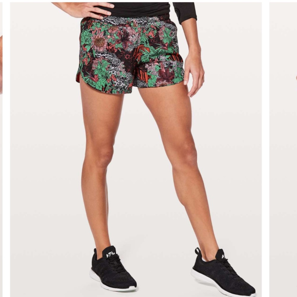 Lululemon Sz 4 Choose A Side Short *3" Ruby Red / Zen Garden Multi